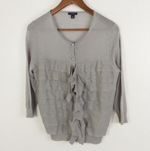 Ann Taylor Merino Wool Blend Ruffle Cardigan Size Medium